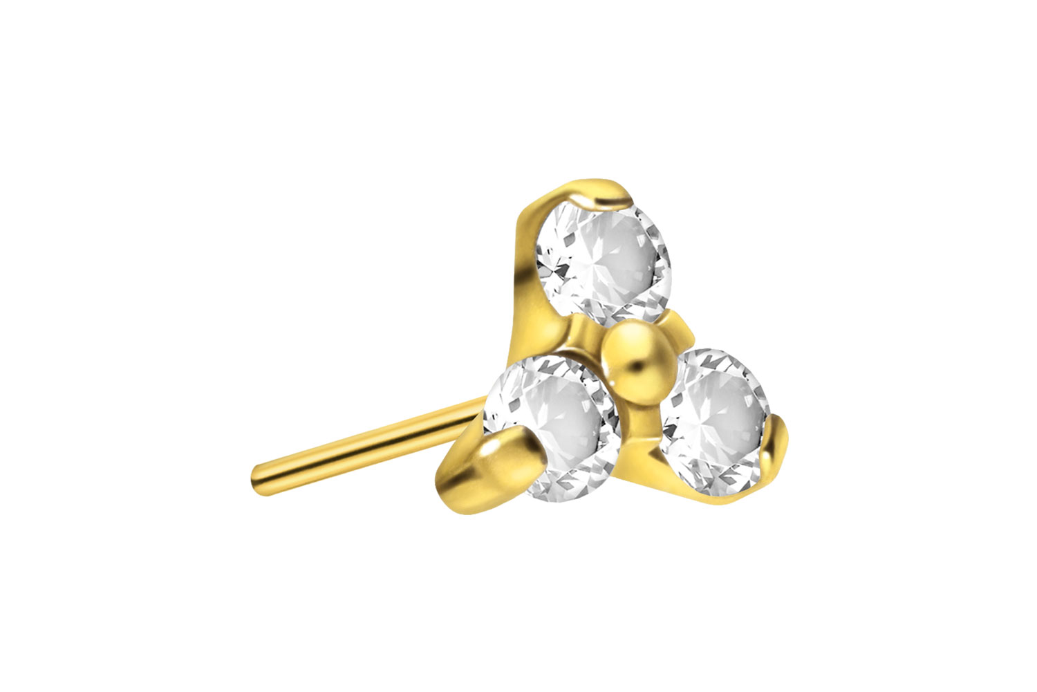 Titan Aufsatz mit Push Pin KRISTALLBLUME von Piercingline